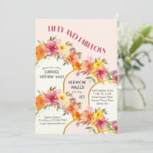 50 en Fabulous Floral Arches 50th Birthday Kaart (Staand voorkant)