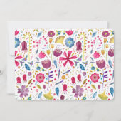 50 en Fabulous Floral Foto Verjaardagsfeest Kaart (Achterkant)