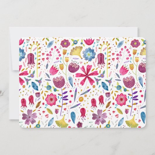 50 en Fabulous Floral Foto Verjaardagsfeest Kaart (Achterkant)