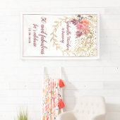 50 en Fabulous Floral Pink Marsala Glitter Spandoek (Insitu)