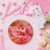 50 en Fabulous Flower Photo Birthday Party Papieren Bordje (Feest)