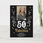 50 en Fabulous Foliage 50th Birthday Foto Kaart (Voorkant)
