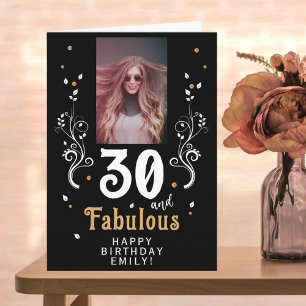 50 en Fabulous Foliage 50th Birthday Foto Kaart