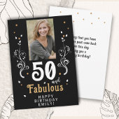 50 en Fabulous Foliage 50th Birthday Foto Kaart