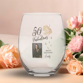 50 en Fabulous Foliage 50th Birthday Foto Wijnglas Zonder Voet