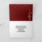 50 en Fabulous Foliage Red 50th Birthday Foto Kaart (Binnen)