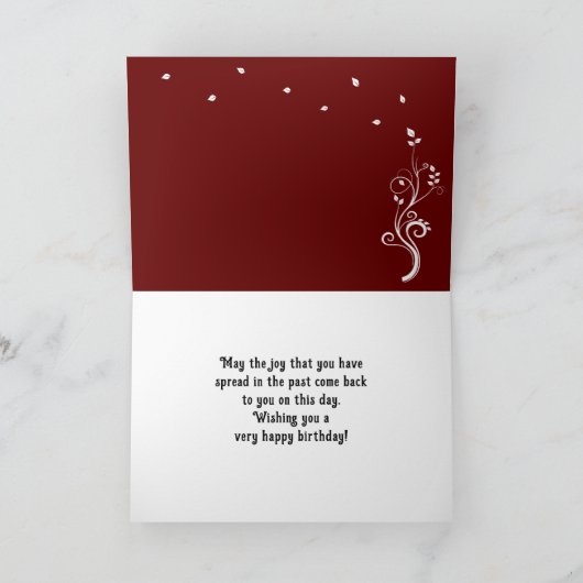 50 en Fabulous Foliage Red 50th Birthday Foto Kaart (Binnen)