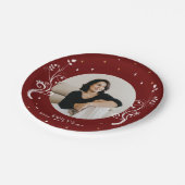 50 en Fabulous Foliage Red 50th Birthday Foto Papieren Bordje (Gekanteld)