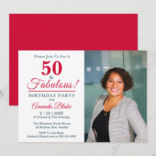 50 en Fabulous! Foto 50ste verjaardagsfeest uitnod Kaart