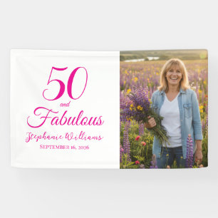 50 en Fabulous Foto 50ste verpartij Spandoek