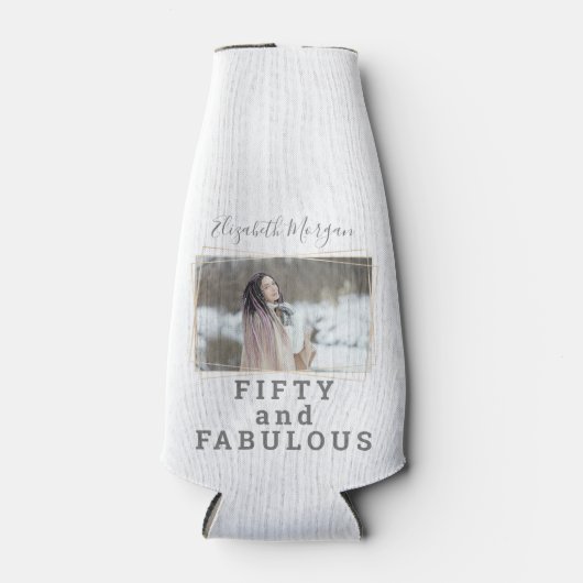 50 en Fabulous Foto Moderne Verjaardag Flesjeskoeler (Voorkant)