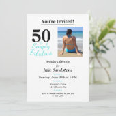 50 en Fabulous Foto Verjaardag Leuk Kaart (Staand voorkant)