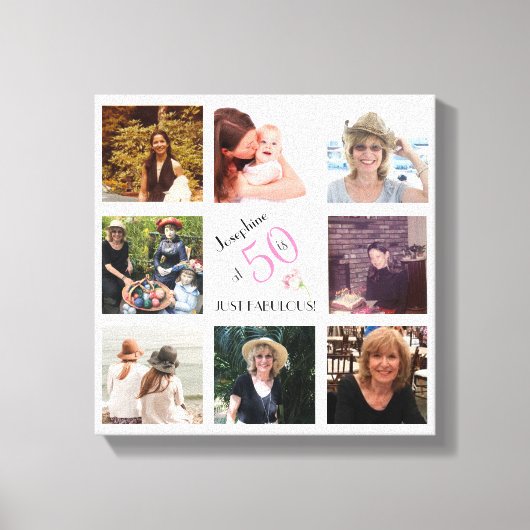 50 en Fabulous Fotocollage Keepsake Canvas Afdruk (Voorkant)
