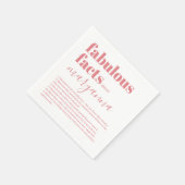 50 en Fabulous Fun Fact Pink Birthday Napkins Servet (Hoek)