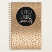 50 en Fabulous Glam Chic Girly Gold Black Blush Planner (Voorkant)
