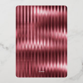 50 en Fabulous Glam Gold Red Stripes Verjaardag Folie Uitnodiging (Achterkant)
