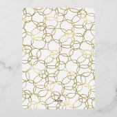 50 en Fabulous Glam Gold White Circles Party Folie Uitnodiging (Achterkant)