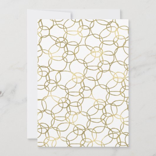 50 en Fabulous Glam Gold White Circles Party Kaart (Achterkant)