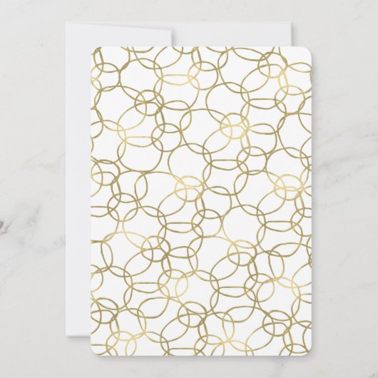 50 en Fabulous Glam Gold White Circles Party Kaart (Achterkant)