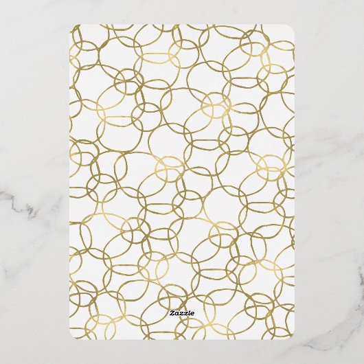 50 en Fabulous Glam Goud Witte Cirkels Feest Folie Uitnodiging (Achterkant)
