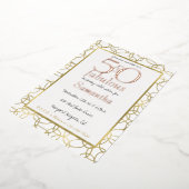 50 en Fabulous Glam Goud Witte Cirkels Feest Folie Uitnodiging (Gedraaid)