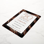 50 en Fabulous Glam Roos Gold Leopard Verjaardag Folie Uitnodiging (Gedraaid)