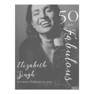 50 en Fabulous Glanzende Verjaardag Aangepaste Naa Perfect Poster