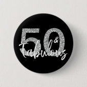 50 en Fabulous Glitter 50th Birthday Ronde Button 5,7 Cm (Voorkant)