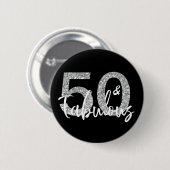 50 en Fabulous Glitter 50th Birthday Ronde Button 5,7 Cm (Voorkant /achterkant)