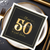 50 en Fabulous Glitter Elegant Goud Zwart Servet