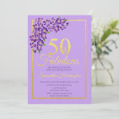 50 en Fabulous Gold 50th Birthday Party Kaart (Staand voorkant)