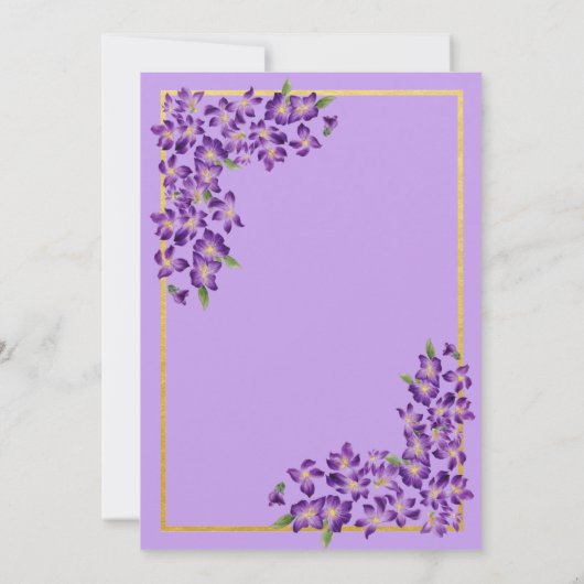 50 en Fabulous Gold 50th Birthday Party Kaart (Achterkant)