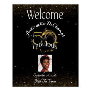 50 en Fabulous Gold Black 50ste verjaardagsfeestje Perfect Poster