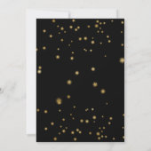50 en Fabulous Gold Black Glitter    BirthdayInvi Kaart (Achterkant)