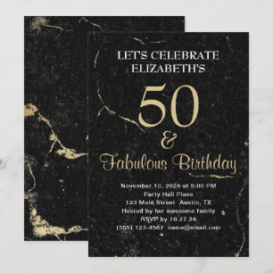 50 en Fabulous Gold Black Marble Kaart