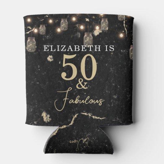 50 en Fabulous Gold Black Marble Mason Jar Lights Blikjeskoeler (Achterkant)