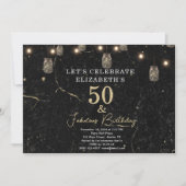 50 en Fabulous Gold Black Marble Mason Jar Lights Kaart (Voorkant)