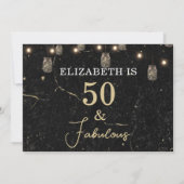 50 en Fabulous Gold Black Marble Mason Jar Lights Kaart (Achterkant)