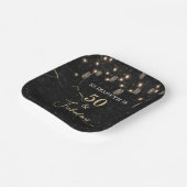 50 en Fabulous Gold Black Marble Mason Jar Lights Papieren Bordje (Gebogen)