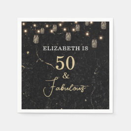 50 en Fabulous Gold Black Marble Mason Jar Lights Servet