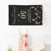 50 en Fabulous Gold Black Marble Mason Jar Lights Spandoek (Insitu)
