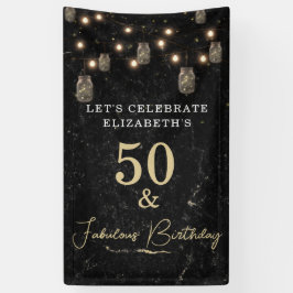 50 en Fabulous Gold Black Marble Mason Jar Lights Spandoek