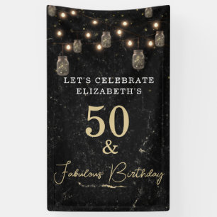 50 en Fabulous Gold Black Marble Mason Jar Lights Spandoek