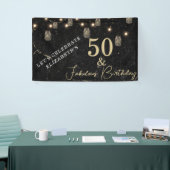 50 en Fabulous Gold Black Marble Mason Jar Lights Spandoek (Beurs)