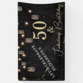 50 en Fabulous Gold Black Marble Mason Jar Lights Spandoek (Verticaal)