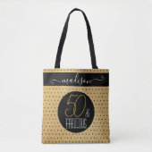 50 en Fabulous Gold Custom Name Birthday Party Tote Bag (Voorkant)