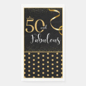 50 en Fabulous Gold en Black Large Napkins Servet (Voorkant)