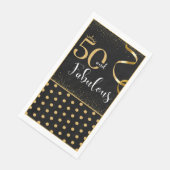 50 en Fabulous Gold en Black Large Napkins Servet (Hoek)