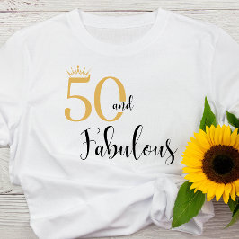 50 en Fabulous Gold en Black T-Shirt