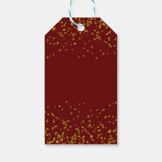 50 en Fabulous Gold en Bourgondië Sparkle Cadeaulabel (Achterkant)